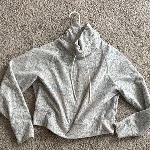 Gray Patterned Cowl Neck Sweater